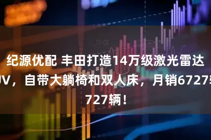纪源优配 丰田打造14万级激光雷达SUV，自带大躺椅和双人床，月销6727辆！